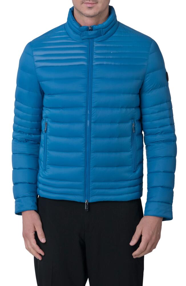 The Recycled Planet Company Emory Water Resistant Down Recycled Nylon Puffer Jacket in Mykonos Blue Cover