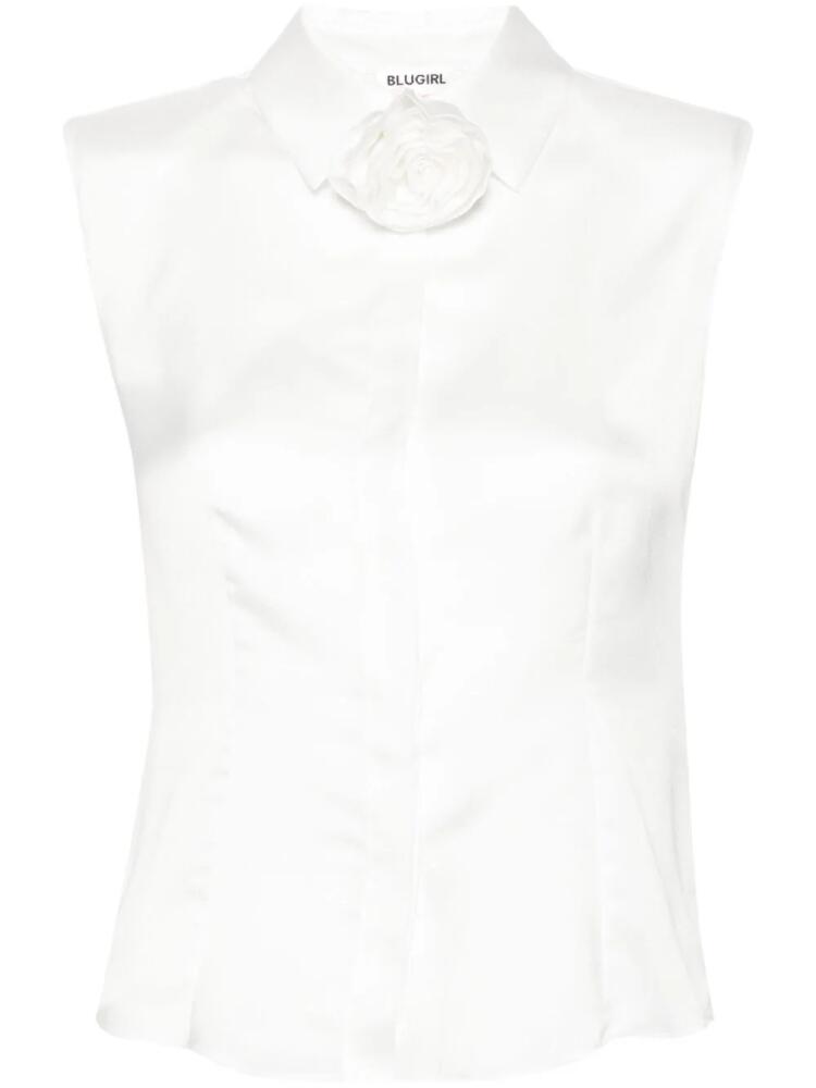 Blugirl shoulder-pads sleeveless shirt - White Cover