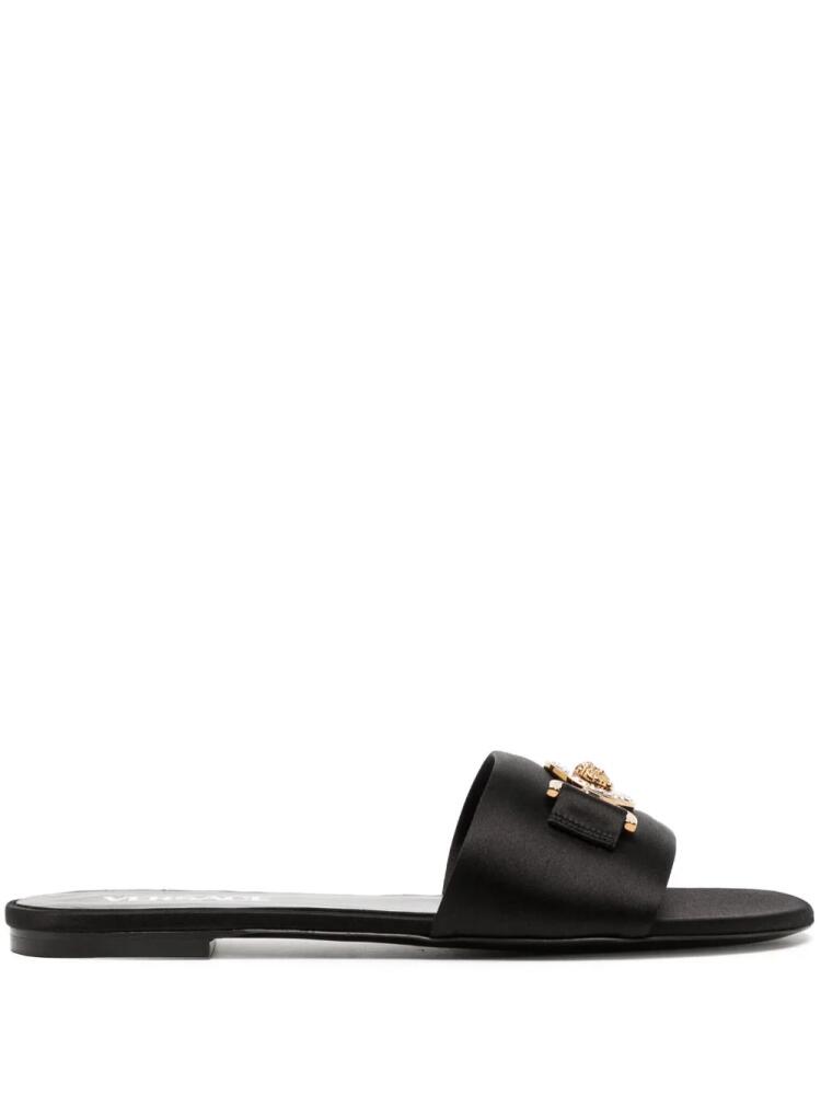 Versace Medusa '95 satin flat sandals - Black Cover