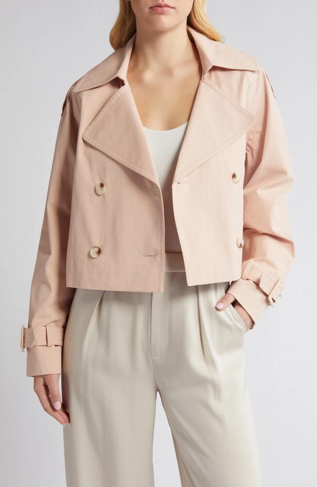 RUE SOPHIE Enola Crop Trench Coat in Blush Cover