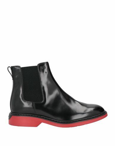 Hogan Man Ankle boots Black Soft Leather, Textile fibers Cover