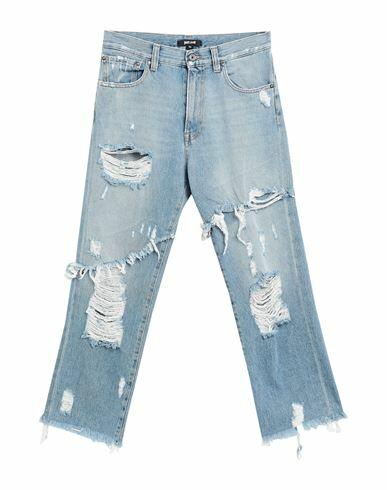 Just Cavalli Woman Jeans Blue Cotton, Bovine leather Cover