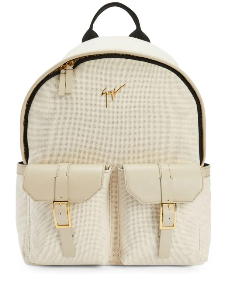 Giuseppe Zanotti Roiy utility canvas backpack - Neutrals Cover