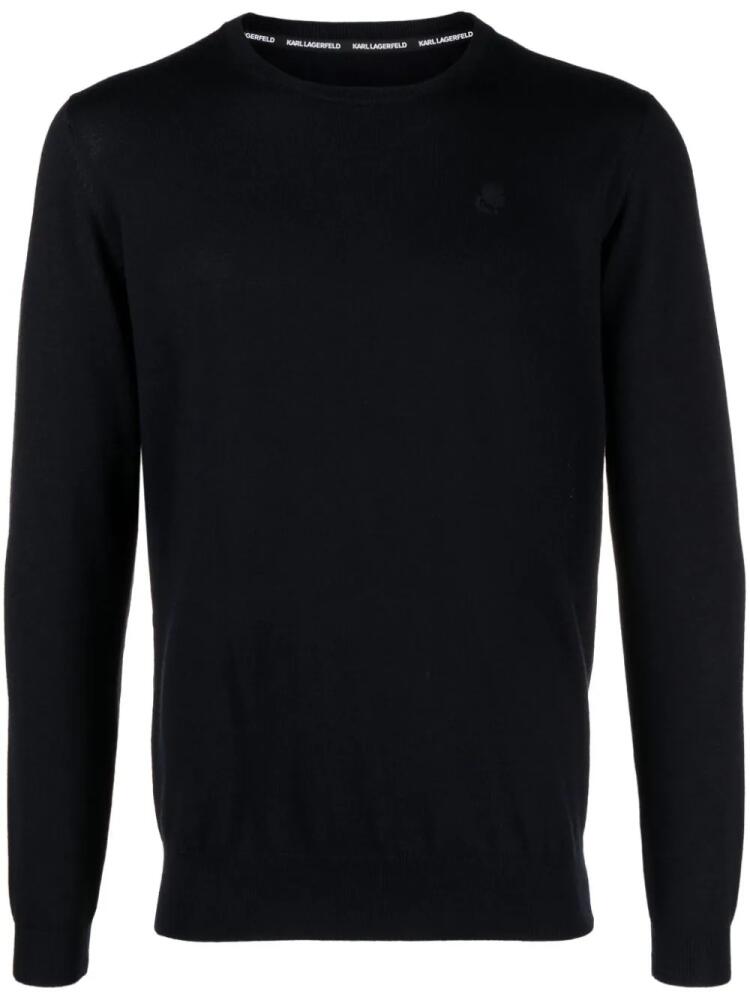 Karl Lagerfeld Karl Ikonik virgin-wool jumper - Blue Cover