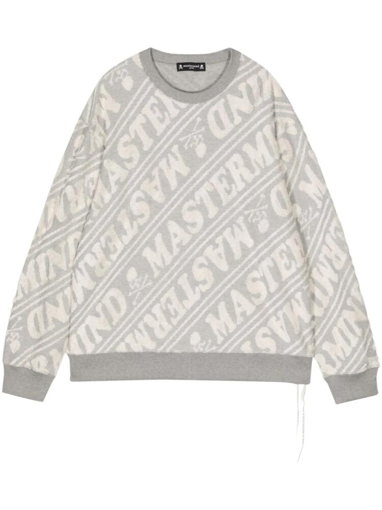 Mastermind Japan logo-jacquard cotton jumper - Grey Cover