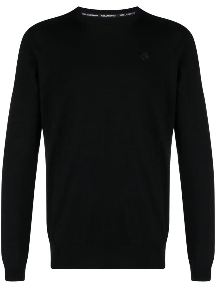 Karl Lagerfeld Karl Ikonik virgin-wool jumper - Black Cover