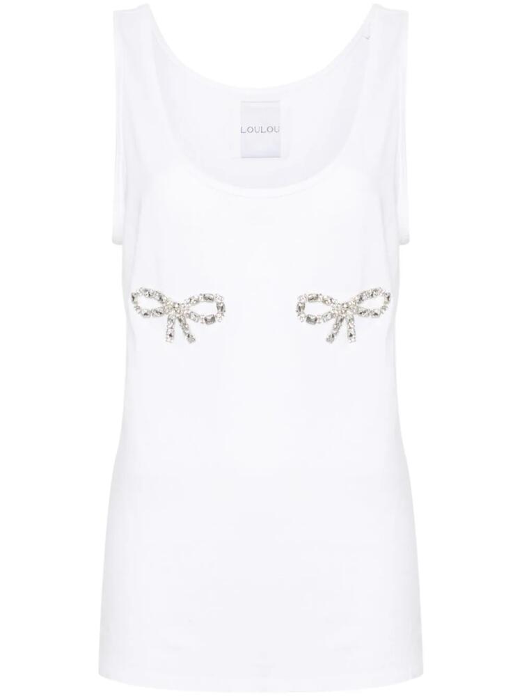 Loulou crystal-bows tank top - White Cover