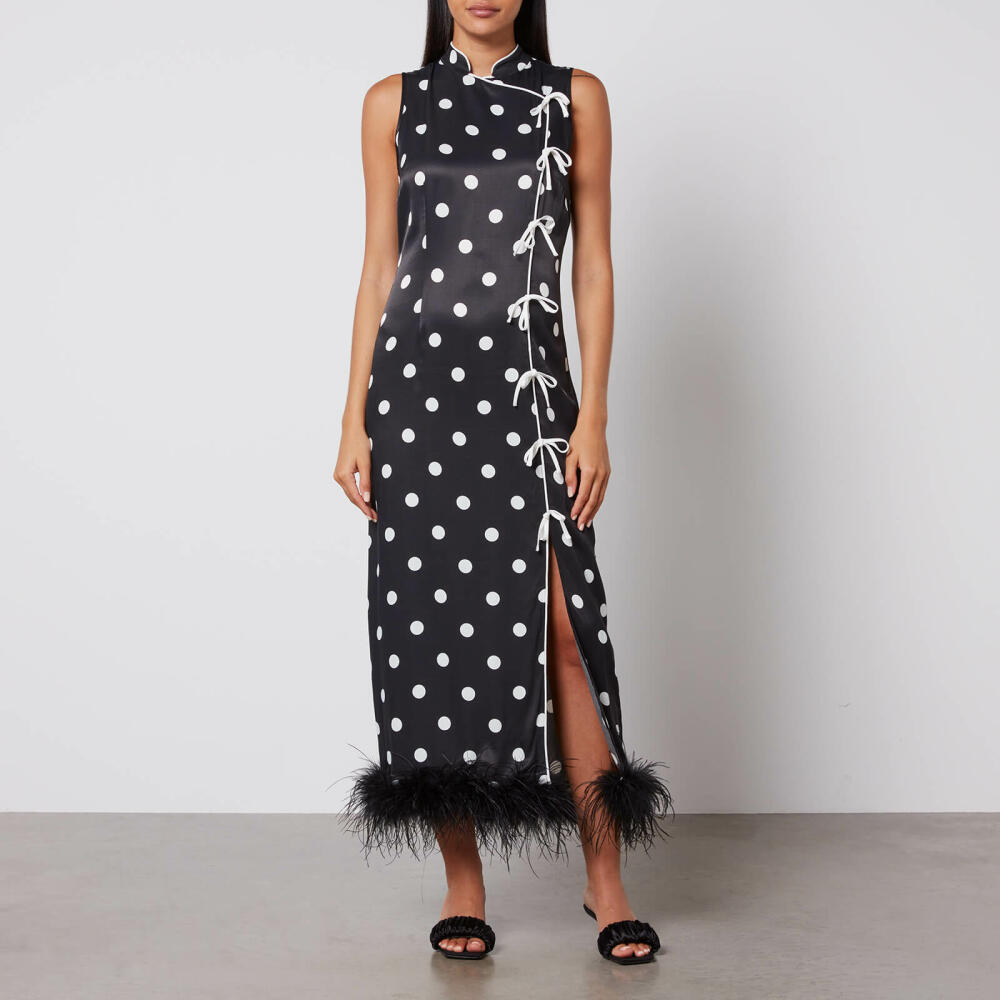 Kitri Myla Polka Dot Satin Midi Dress Cover