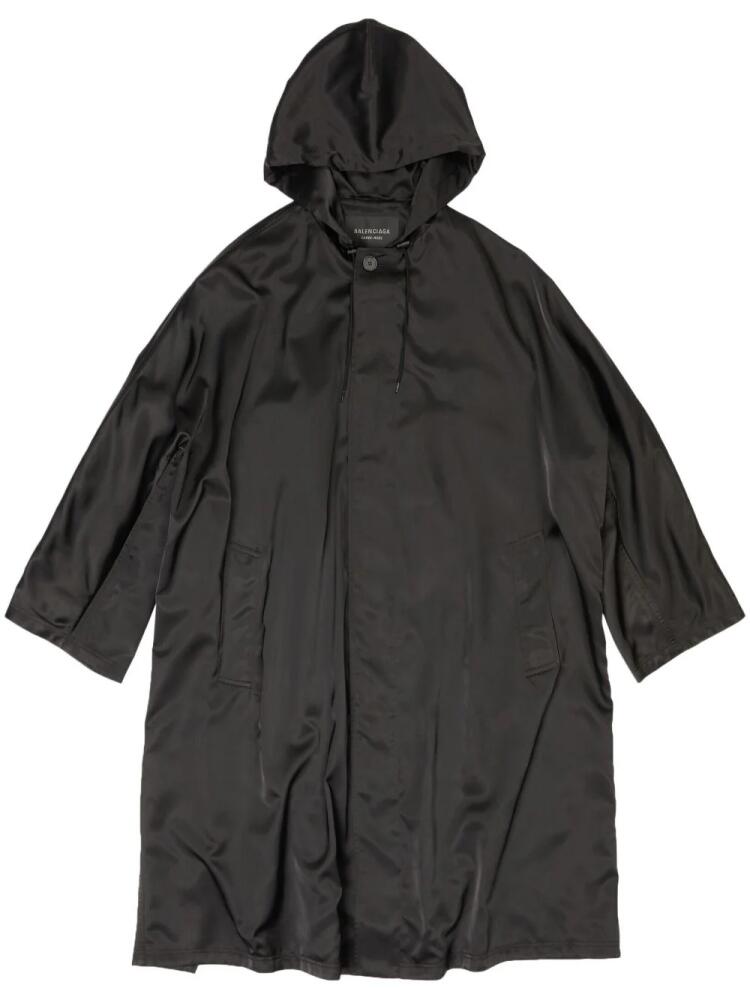 Balenciaga drawstring-hood parka coat - Black Cover