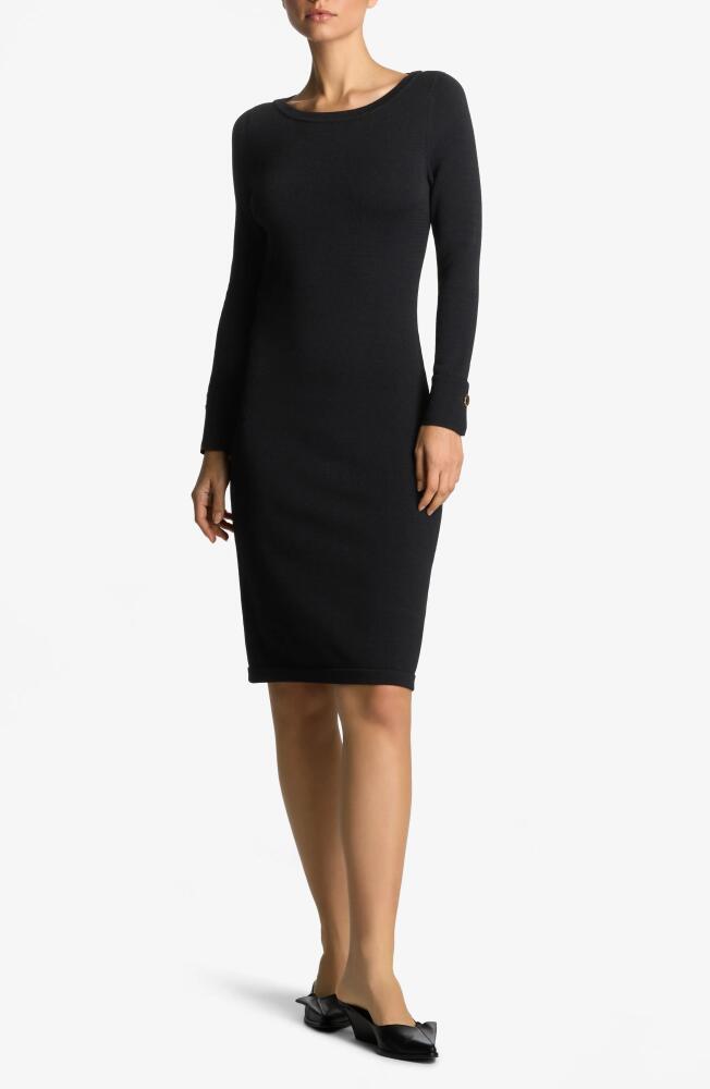 St. John Collection Santiago Knit Long Sleeve Sweater Dress in Black Cover