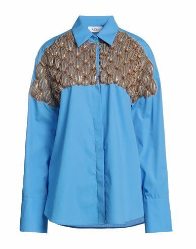 Aviù Woman Shirt Azure Polyester, Cotton, Polyamide Cover