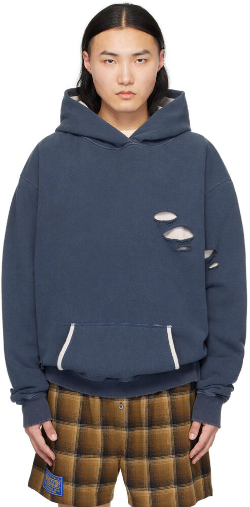 Maison Margiela Navy Cutout Hoodie Cover