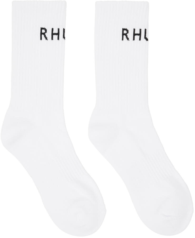 Rhude White Classic Logo Socks Cover