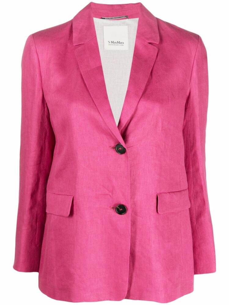 'S Max Mara single-breasted linen blazer - Pink Cover