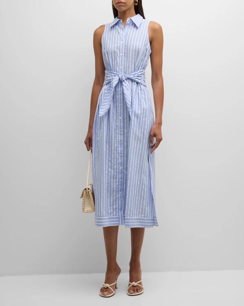 Finley Ellis Striped Cotton Dobby Midi Shirtdress Cover