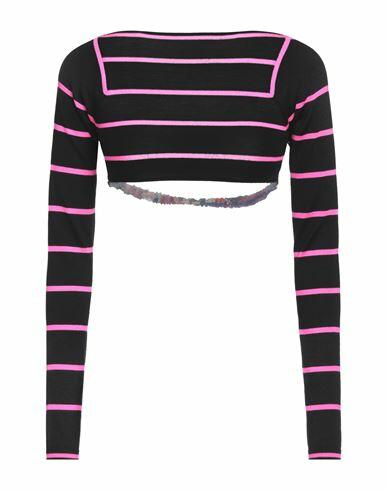 Pucci Woman Top Black Wool, Silk Cover