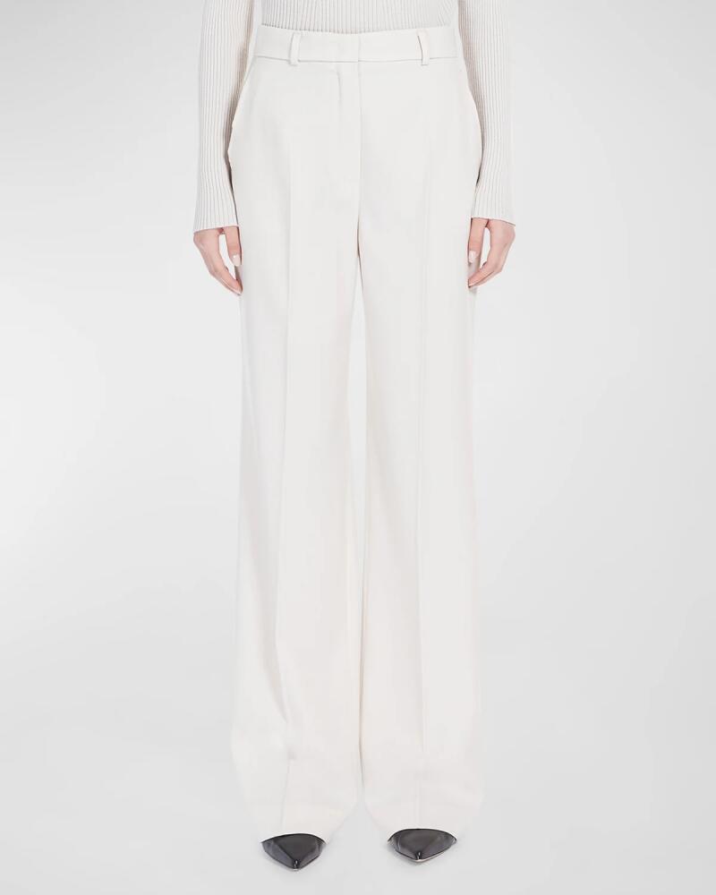 Max Mara Studio Quasar Straight-Leg Wool Twill Pants Cover