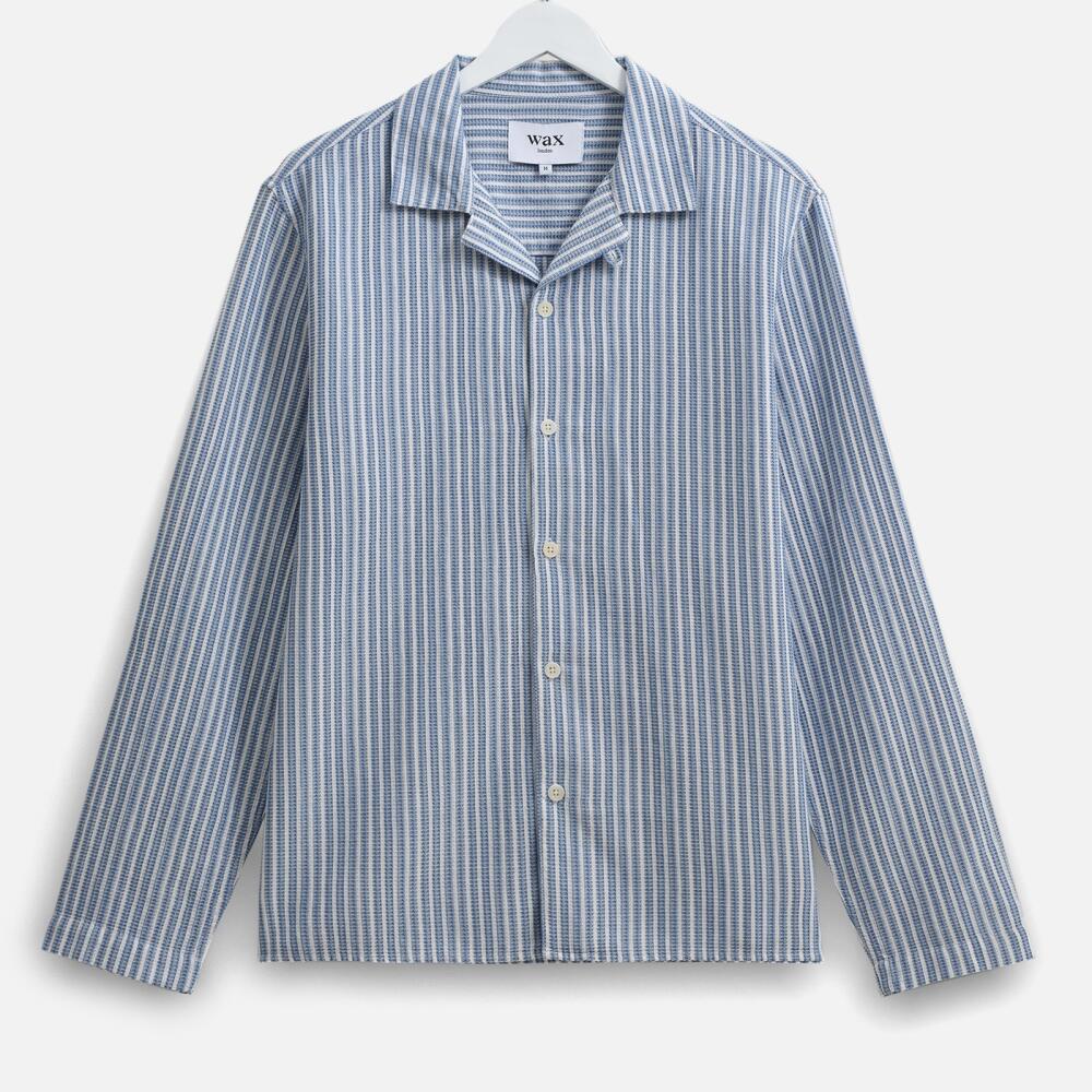 Wax London Corey Twisted Striped Cotton-Jacquard Shirt Cover