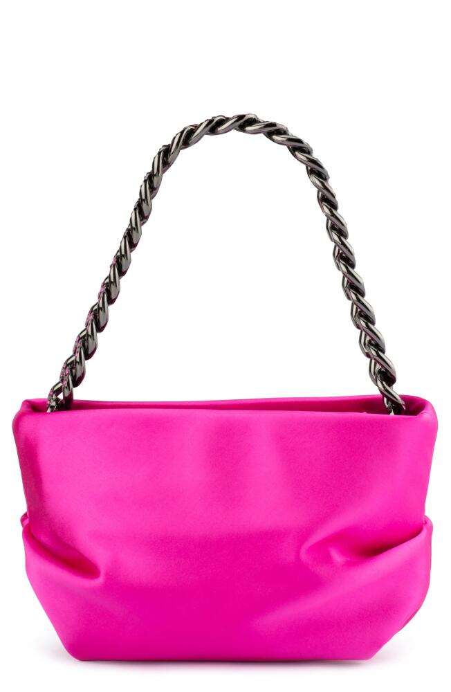 Olga Berg Jule Satin Top Handle Bag in Fuchsia Cover