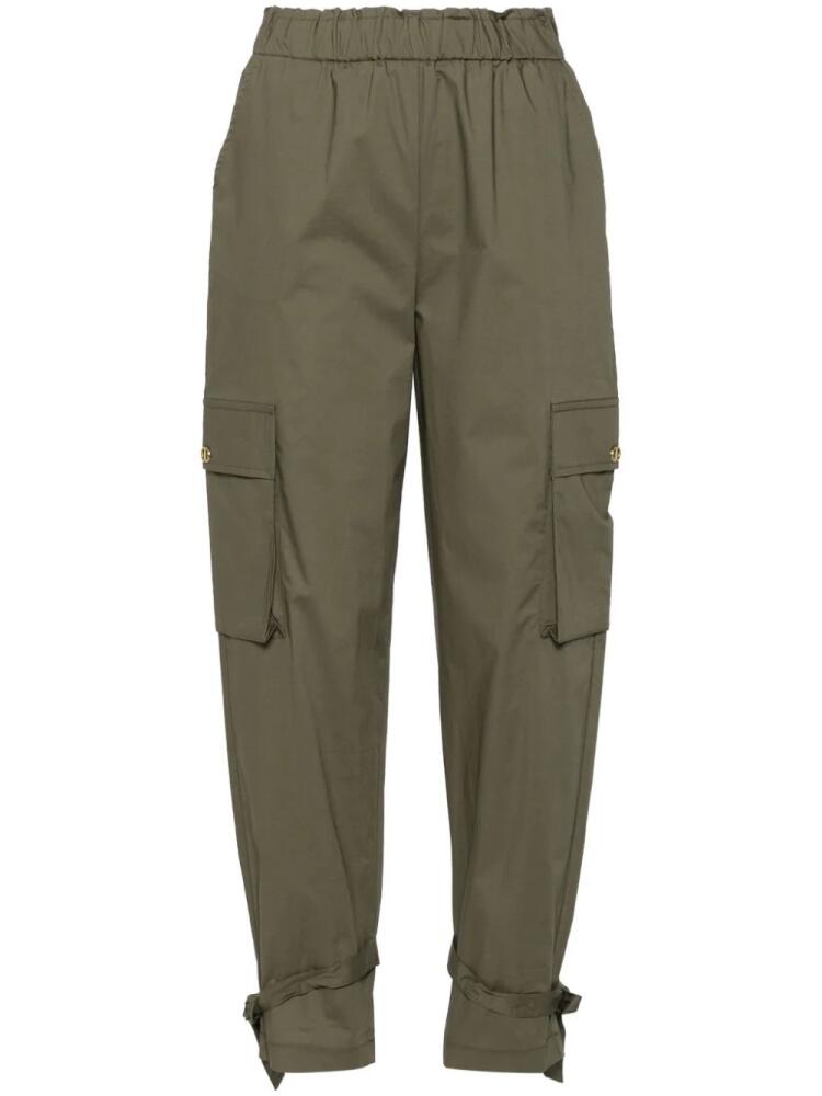 TWINSET logo-plaque cargo trousers - Green Cover