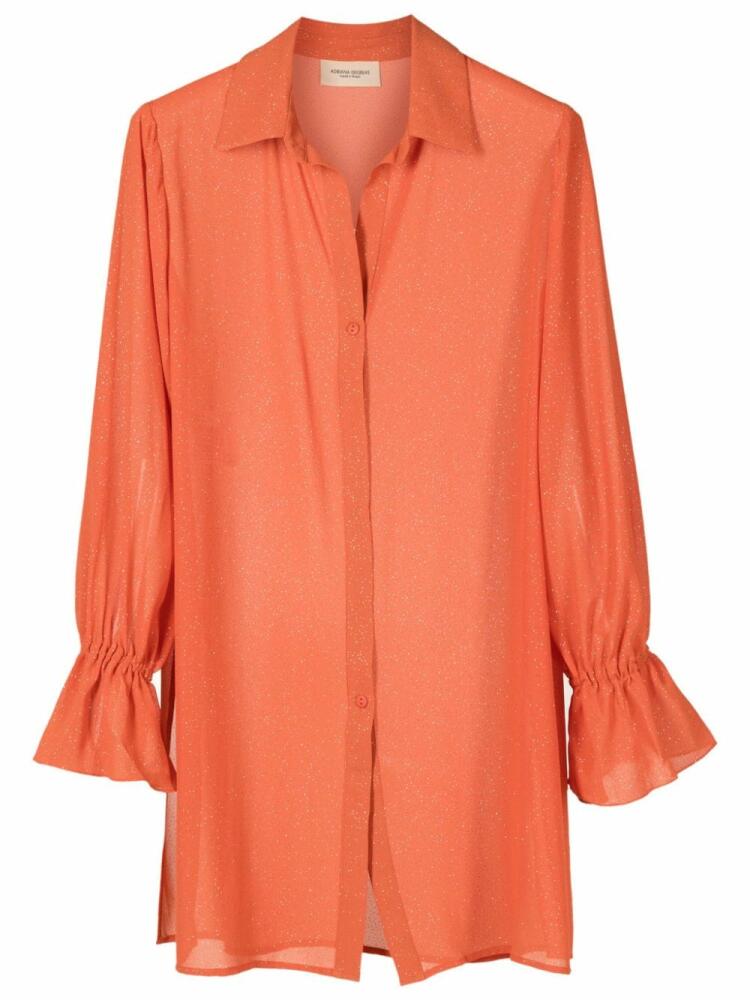 Adriana Degreas sequin button-up shirt - Orange Cover