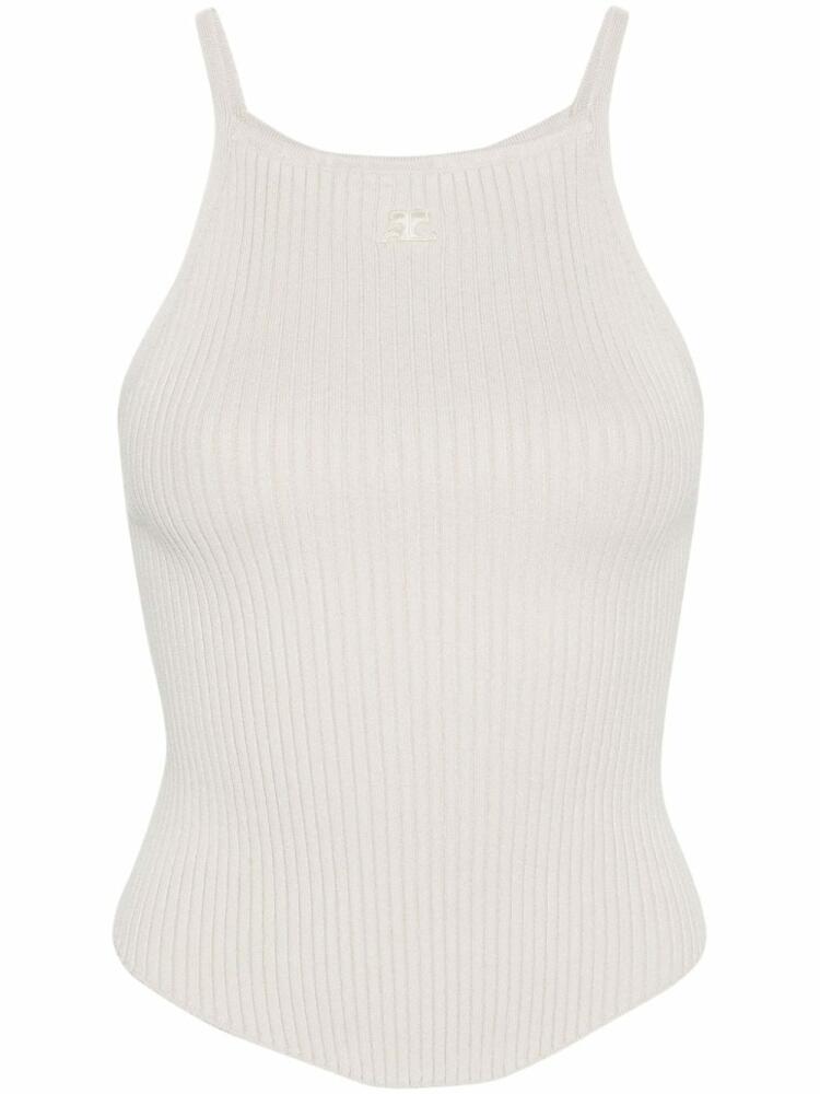 Courrèges Holistic ribbed-knit top - Neutrals Cover