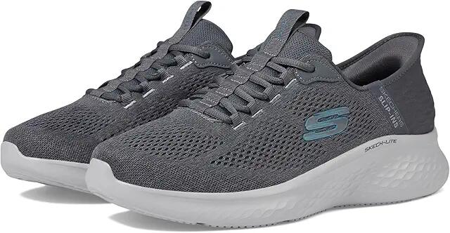 SKECHERS Skech - Lite Pro Primebase Hands Free Slip-In (Charcoal/Blue) Men's Shoes Cover