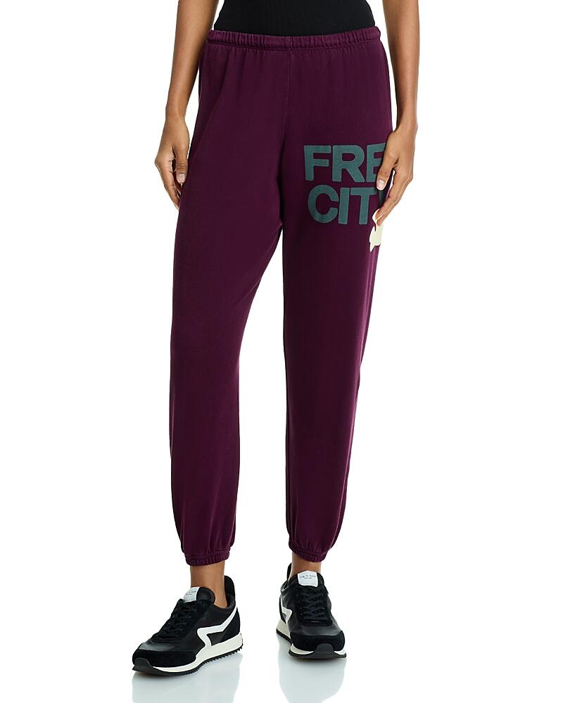 Free City Cotton Logo Sweatpants in Eggplant Cover