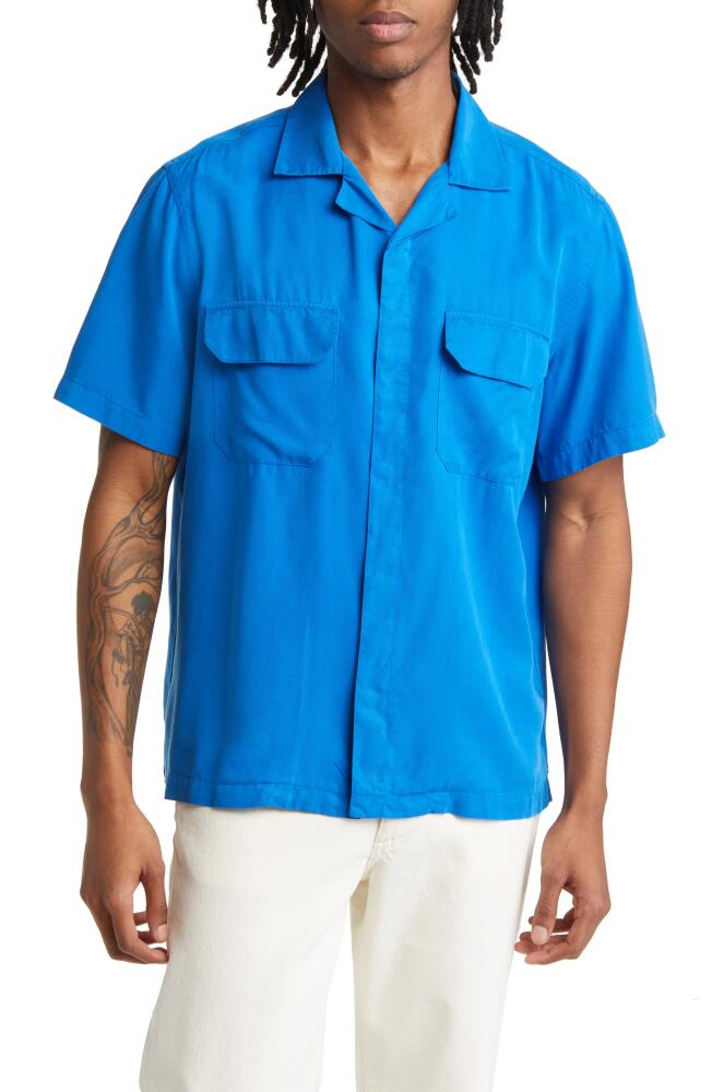 Saturdays NYC Gibson Short Sleeve Camp Shirt in Lapis Blue Cover