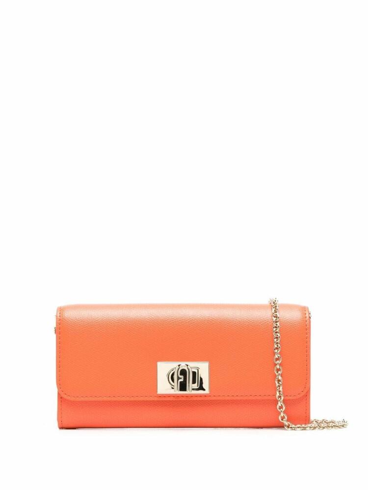 Furla logo-plaque leather crossbody bag - Orange Cover