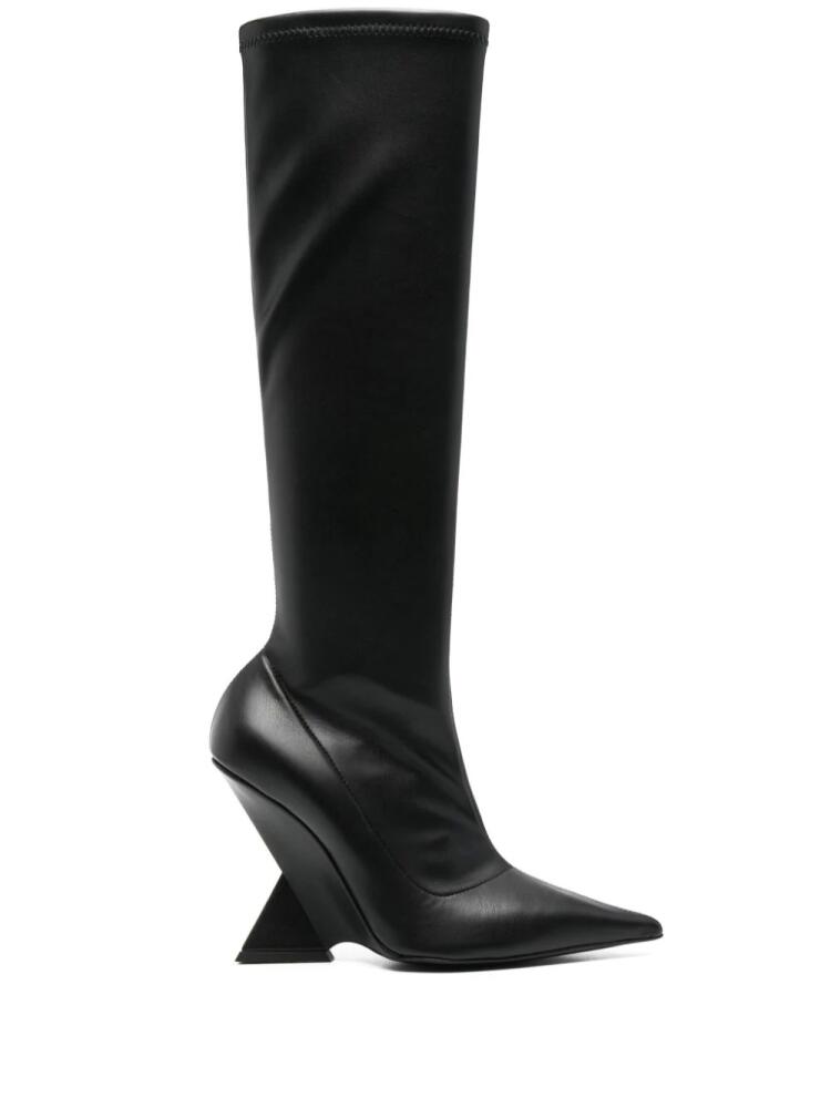 The Attico 120mm Cheope leather knee boots - Black Cover