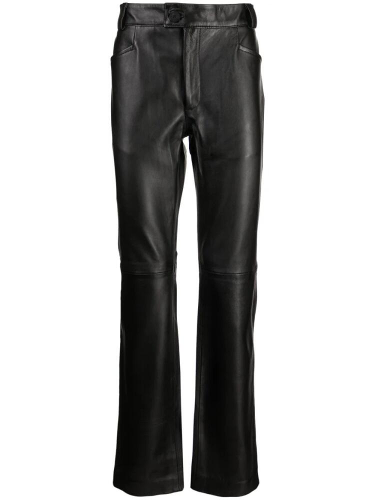 Ernest W. Baker straight-leg leather trousers - Black Cover