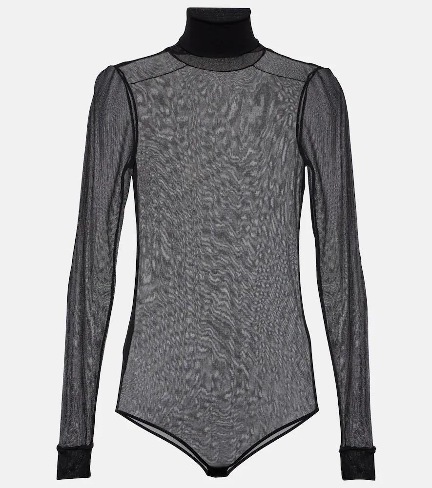 Maison Margiela Mockneck sheer mesh bodysuit Cover