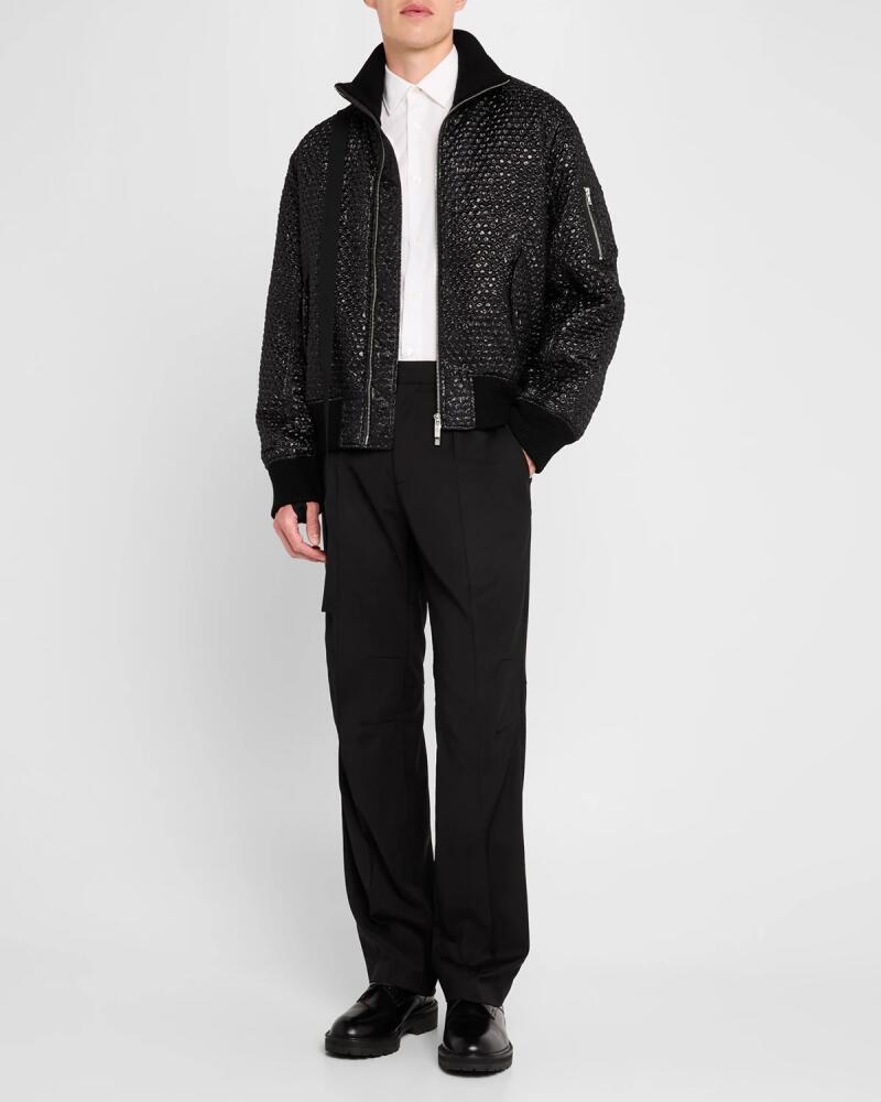 Helmut Lang Men's Shiny Bubble Seatbelt Bomber Jacket Cover