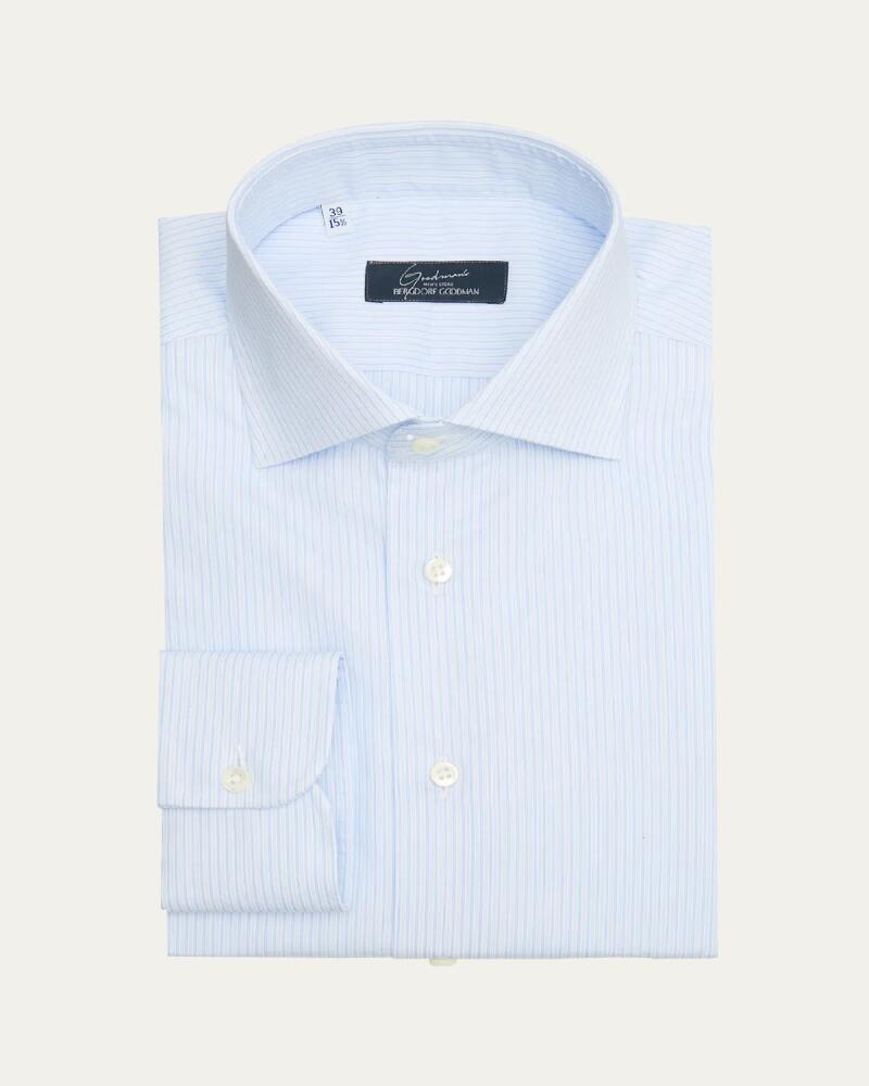 Bergdorf Goodman Men's Cotton Mini Stripe Dress Shirt Cover