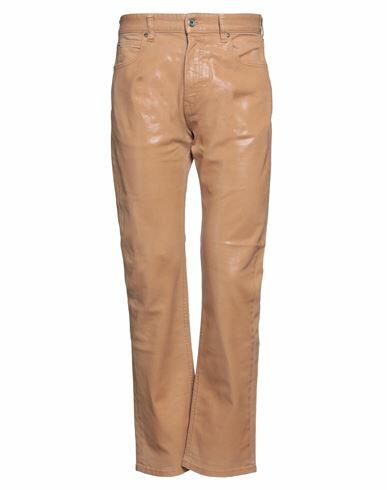 Just Cavalli Man Pants Camel Cotton, Elastane, Bovine leather Cover