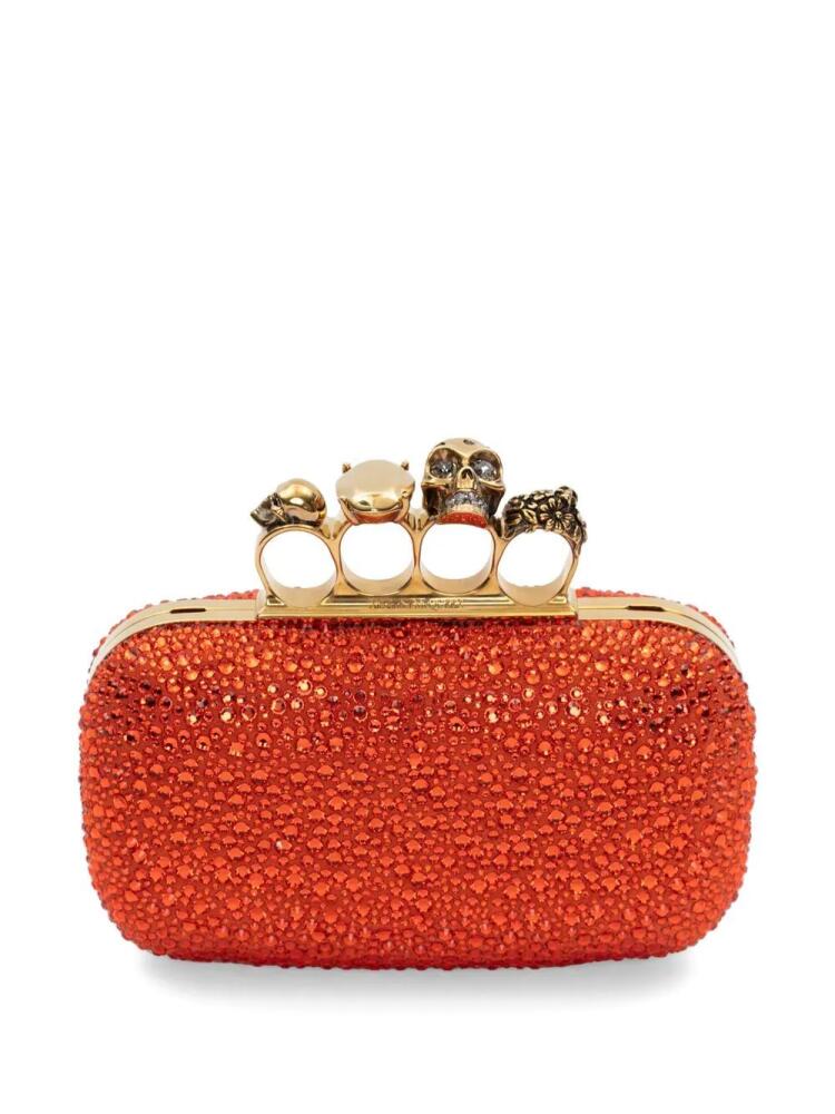 Alexander McQueen embellished skull clutch bag - Orange Cover