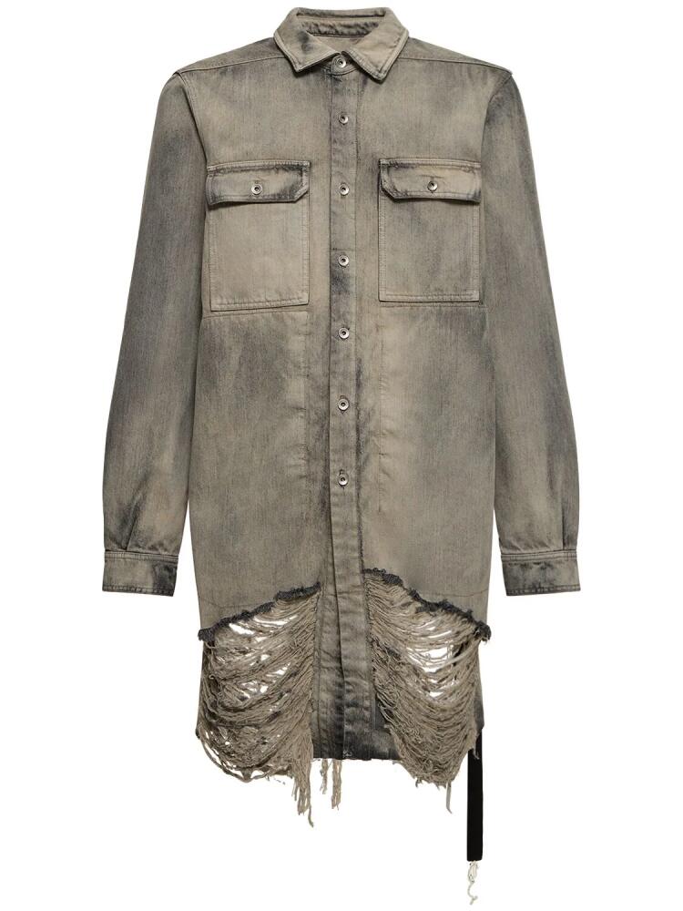 RICK OWENS DRKSHDW Outershirt Fringed Denim Jacket Cover