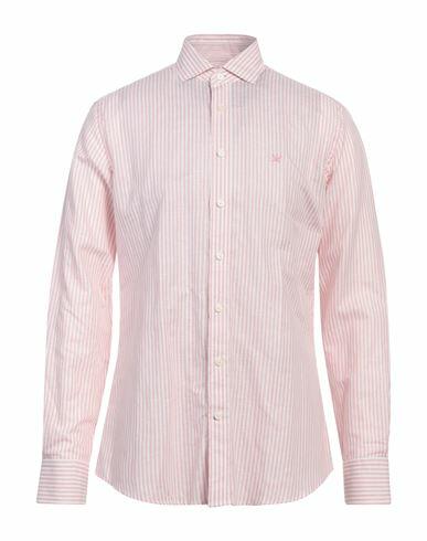 Hackett Man Shirt Pink Linen, Cotton Cover