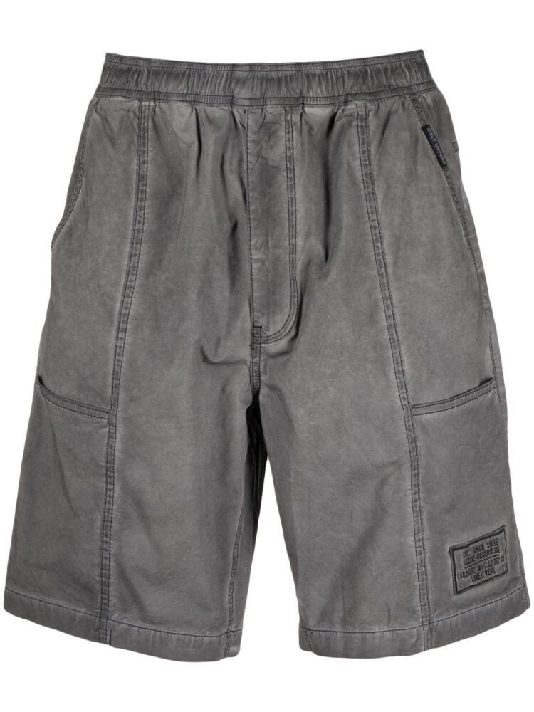 izzue logo-patch elasticated-waistband short - Grey Cover