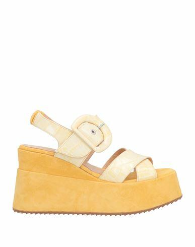 Bruglia Woman Sandals Yellow Soft Leather Cover