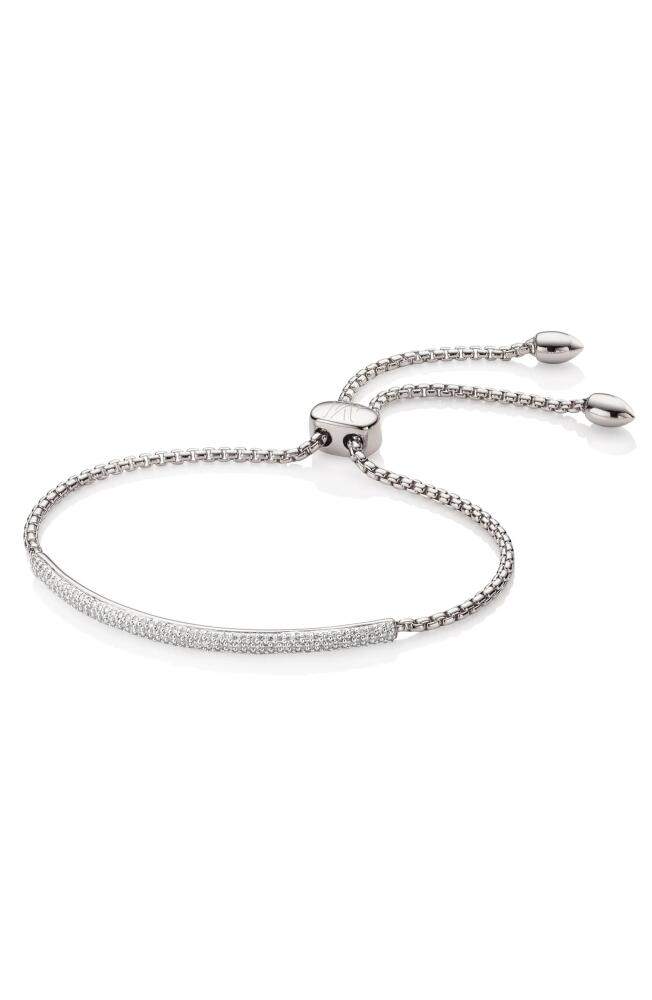 Monica Vinader Stellar Pavé Diamond Mini Bar Bracelet in Silver Cover