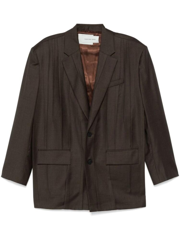 Feng Chen Wang pintuck-detail blazer - Brown Cover