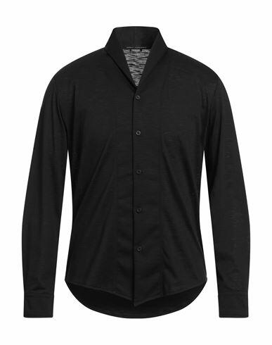 Daniele Alessandrini Man Shirt Black Polyester, Viscose, Elastane Cover