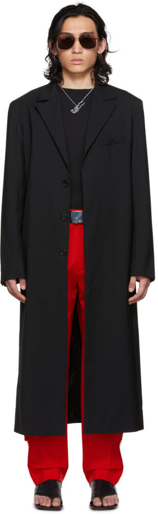 LU'U DAN SSENSE Exclusive Black Straight Slim Coat Cover