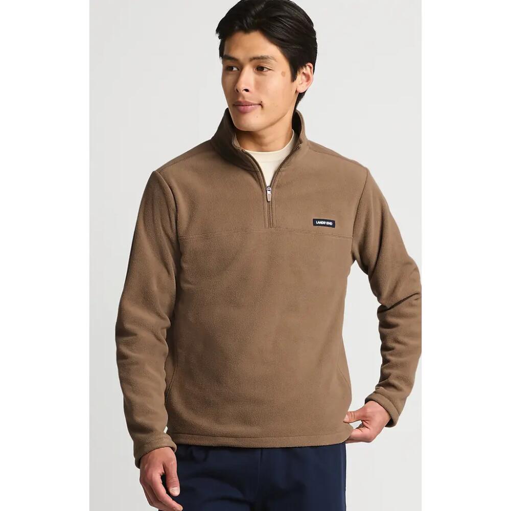 Lands' End Anyweather Fleece Quarter Zip Pullover in Honey Beige Cover