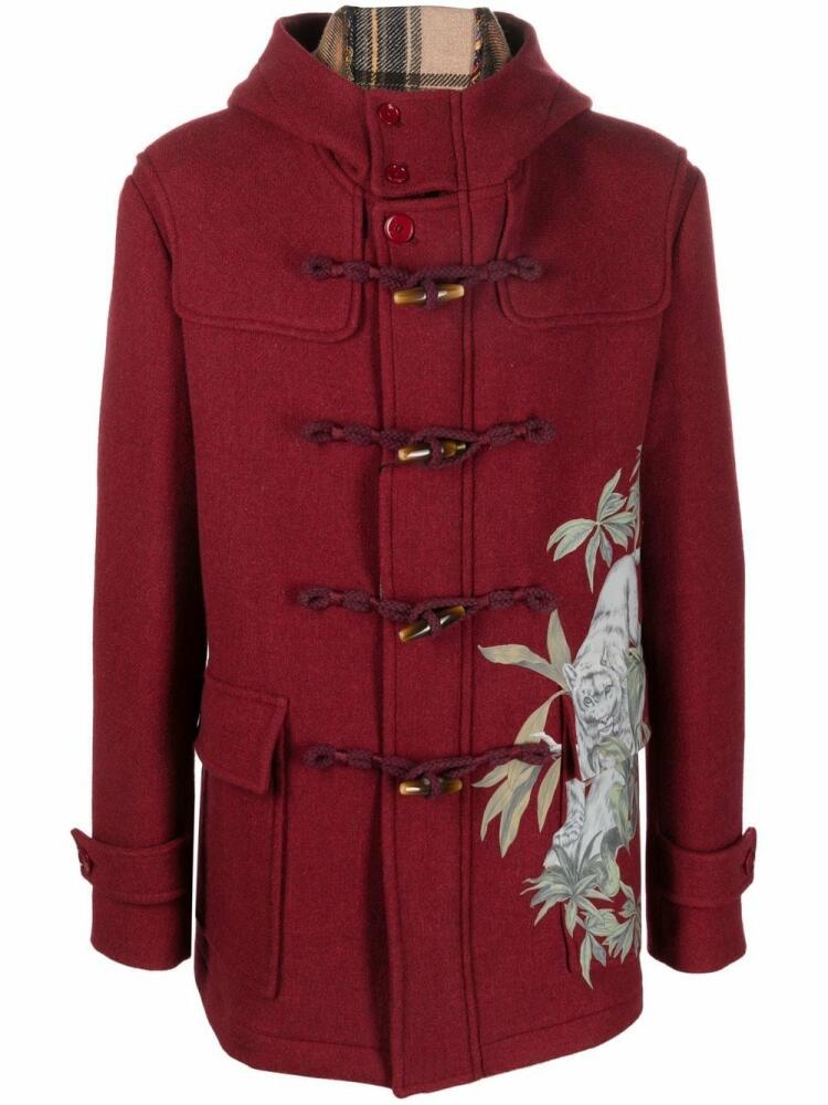 ETRO tiger-print duffle coat - Red Cover