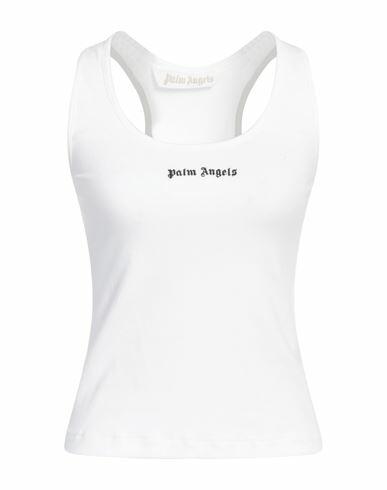 Palm Angels Woman Tank top White Cotton, Elastane, Polyester Cover