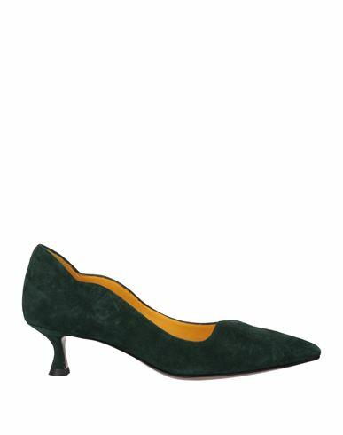 Mara Bini Woman Pumps Dark green Leather Cover