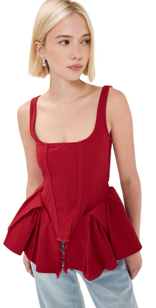 Marques Almeida Corset with Pleated Hip Panels Red Cover